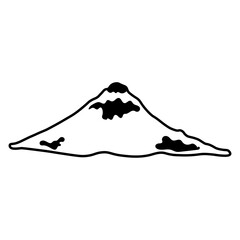 Mountain Sketch Icon. Vector Outline