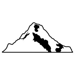 Mountain Sketch Icon. Vector Outline