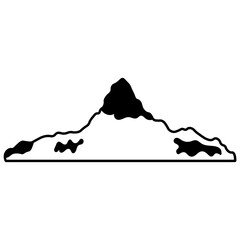 Mountain Sketch Icon. Vector Outline