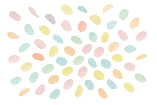 Pastel jelly beans dropping, scatter, floating, flying, vibrant sweet candy pattern, transparent background
