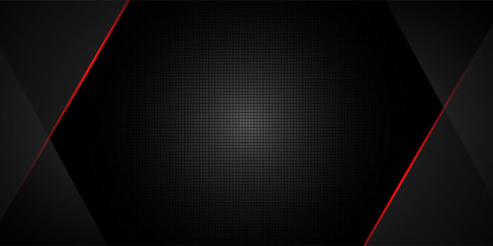 Abstract metallic red shiny color black frame layout modern tech design template on carbon fiber material background and texture.