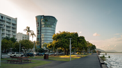 Modern Glass Tower at Golden Hour