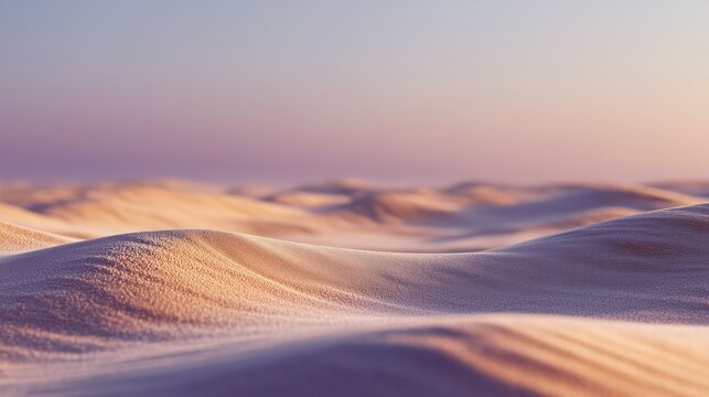 minimalist desert dunes glowing golden hour with soft serene gradients