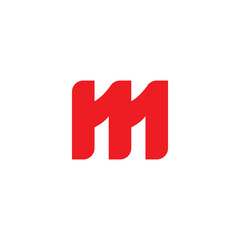 letter m one simple geometric abstract logo vector