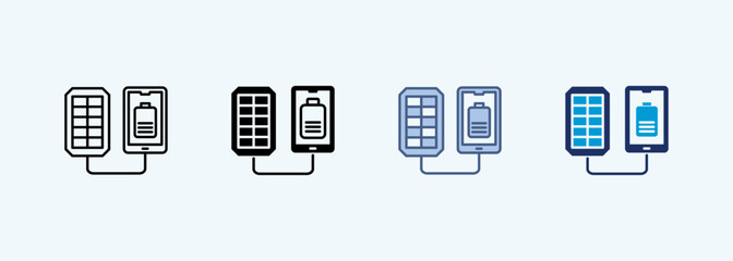 solar charger Multiple Style Icon Collection