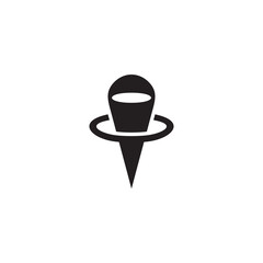 ninja pin location black simple logo vector