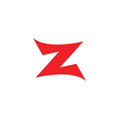 letter zn simple geometric red logo vector