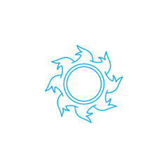 swirl waves blue ocean swirl round circle logo vector