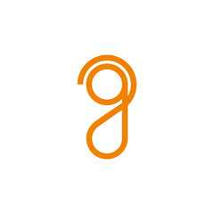 letter q g loop circles geometric lines simple logo vector