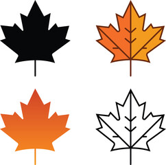 unique maple leaf vector icon