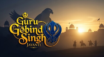 Guru Gobind Singh Jayanti Celebration Indian Festival Sikh History Riders Sunset Image