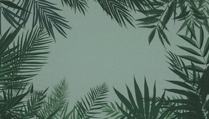 Obraz premium Tropical palm tree Green Background