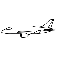 Sleek modern jet airplane side profile ready for global travel adventure