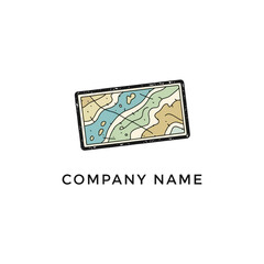 Hand drawn topographic map logo for an adventure company.