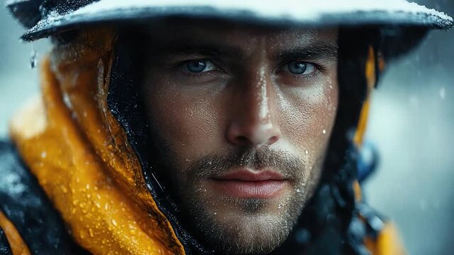 A close-up shot of a firefighter's hat, ideal for use in  about emergency services or uniformed professions
