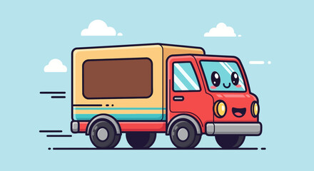 vector illustration of a cartoon truck
