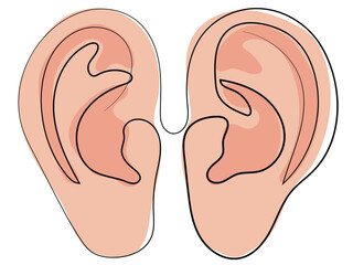 Ears in a continuous line pattern