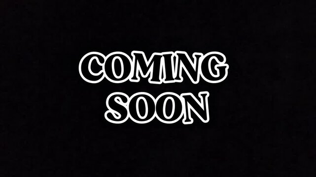 Dynamic 'Coming Soon' typographic design with a warped text effect on a black background, ideal for announcements and promotional marketing 4K Motion Animation