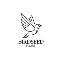 Minimalist Flying Bird Line Art Vector Logo Design