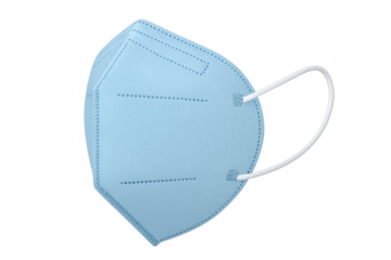 Blue ffp2 respirator mask for personal health protection, preventing virus transmission, airborne particles and disease spread