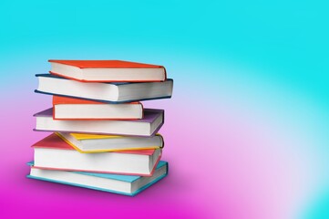 Colored reading school Book stack