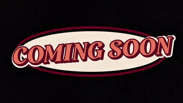 Anticipate the grand reveal with this captivating retro-style 'Coming Soon' announcement, perfect for exciting upcoming events, product launches, and future promotions 4K Motion Animations