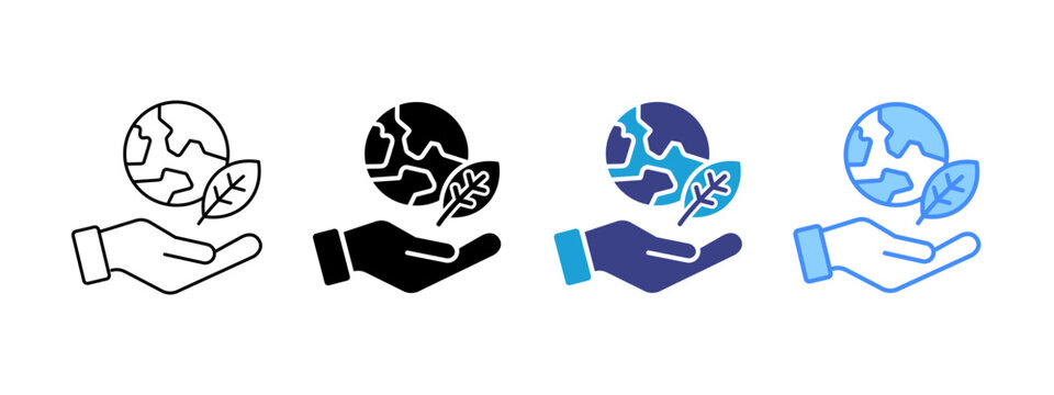 Eco Friendly icon set multiple style collection