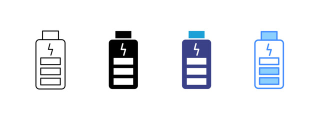 Battery icon set multiple style collection
