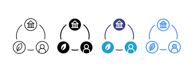 ESG icon set multiple style collection