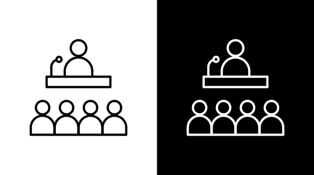 Team Conference White Icon Set Design