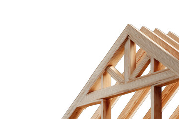 Close-up of wooden roof framing