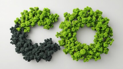 Conceptual illustration of carbon light economy icon representing system with minimal emissions for sustainable future