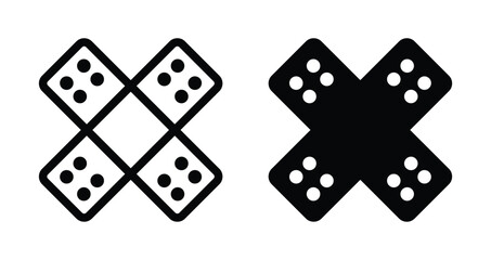 Black and White Dice Cross with Abstract Design and Geometric Shapes