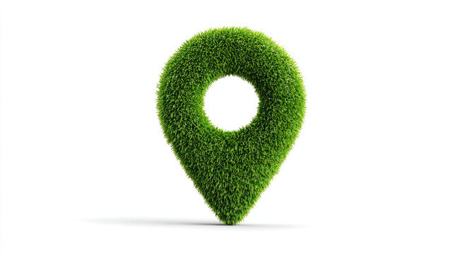 Green grass location pin icon design - Powered by Adobe