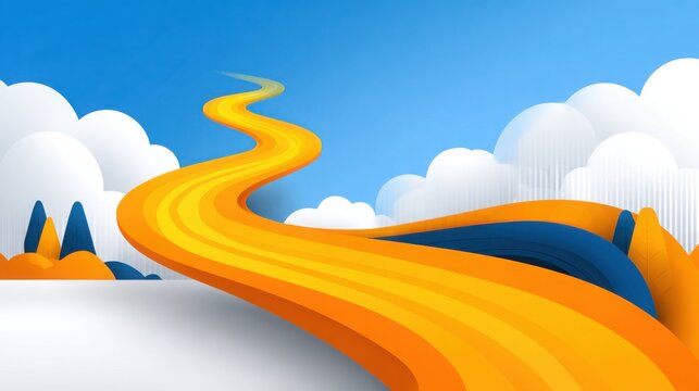 Corporate agility roadmap icon concept demonstrating a clean process for strategic business adaptation and growth