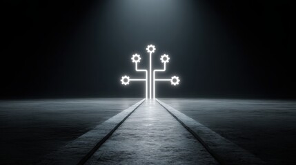 Corporate ai empowerment roadmap icon concept showcasing a futuristic approach to business transformation strategies