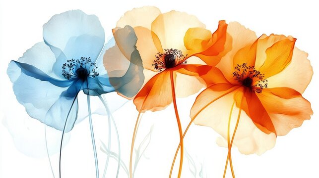 The delicate strokes of watercolor bring life to a summer garden filled with colorful blooms.