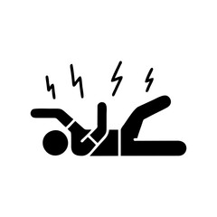 Person lying on the ground being struck by lightning during a thunderstorm, representing the dangers of outdoor activities during severe weather conditions.