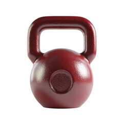 Red kettlebell for weightlifting and fitness isolated on transparent background