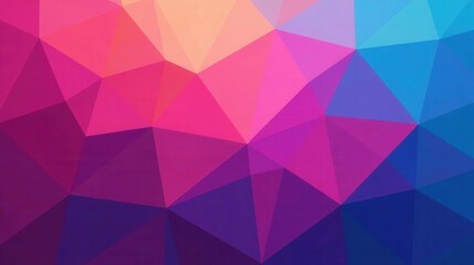 Abstract Low Poly Geometric Design with Vibrant Hues of Pink, Purple, and Blue