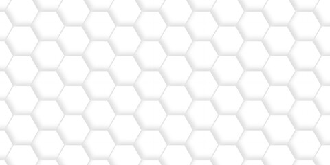 White abstract hexagonal paper background. Luxury White grid Pattern. Futuristic emboss honeycomb mosaic white background. geometric mesh cell texture. modern futuristic wallpaper.	
