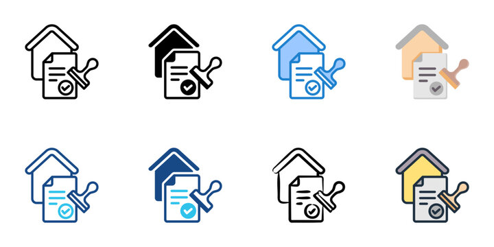 Mortgage pre approval icon set multiple style collection 
