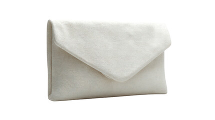 Elegant white lace clutch bag isolated on transparent background