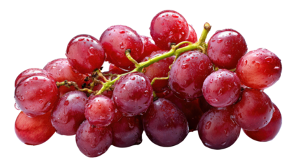 Luscious Grapes: A cluster of ripe, juicy grapes, glistening with droplets, epitomizing freshness and the bounty of the harvest.