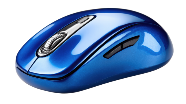 Blue Wireless Mouse: A sleek, modern blue wireless mouse, a symbol of cutting-edge technology and smooth navigation, perfect for work and play.