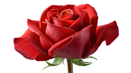 Scarlet Rose Unveiled: A captivating close-up of a vibrant scarlet rose, its velvety petals unfurling in a display of natural elegance and delicate beauty.