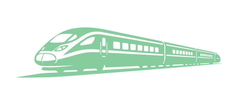 Fast train icon graphic set against a white background, symbol and sign