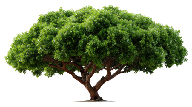 The Majestic Tree: A lush, vibrant tree stands tall, showcasing its full, leafy canopy and strong trunk, a symbol of growth and life.