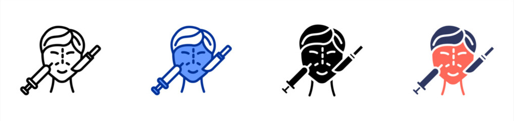 Plastic Surgeon icon set multiple style collection