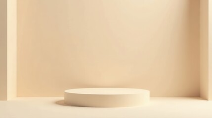 Minimalist Cream-Colored Cylinder on a Pale Background A Simple, Elegant Product Display Setting